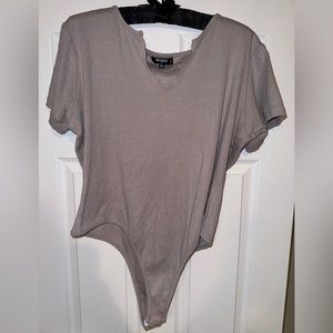 Misguided, beige, bodysuit. Size: 20us